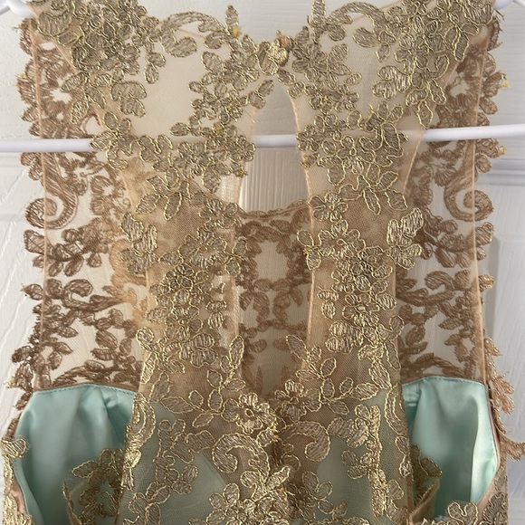 Teal & Gold Princess Jasmine Prom Dress - Picture 10 of 11